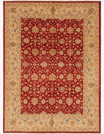 8' 1 x 11' Hand Knotted Peshawar Ziegler Rug