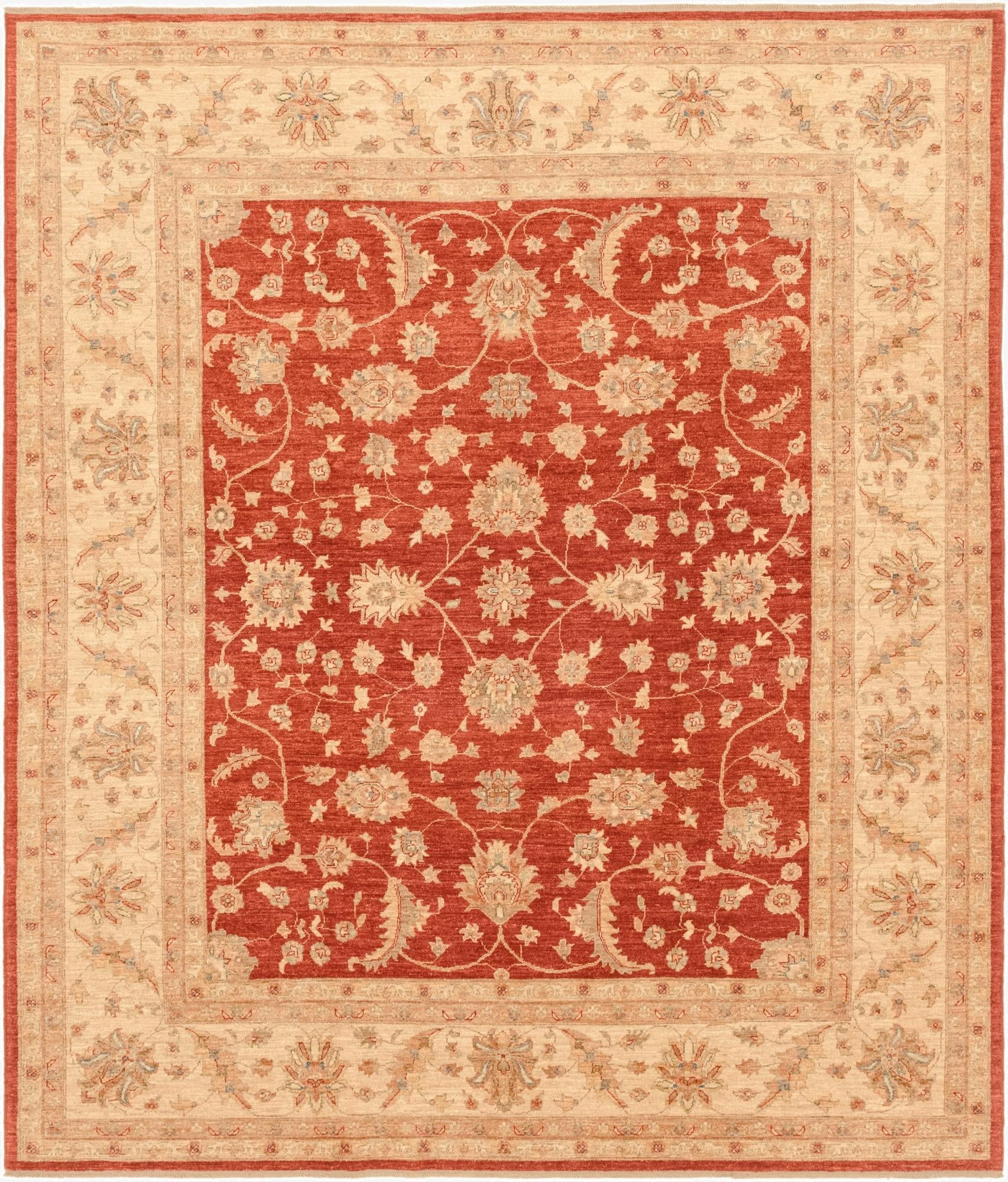 8' 5 x 9' 9  Hand Knotted Peshawar Ziegler Rug