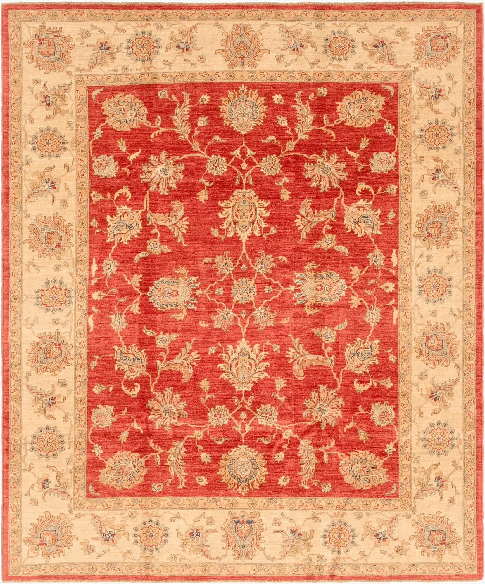 8' x 9' 6  Hand Knotted Peshawar Ziegler Rug