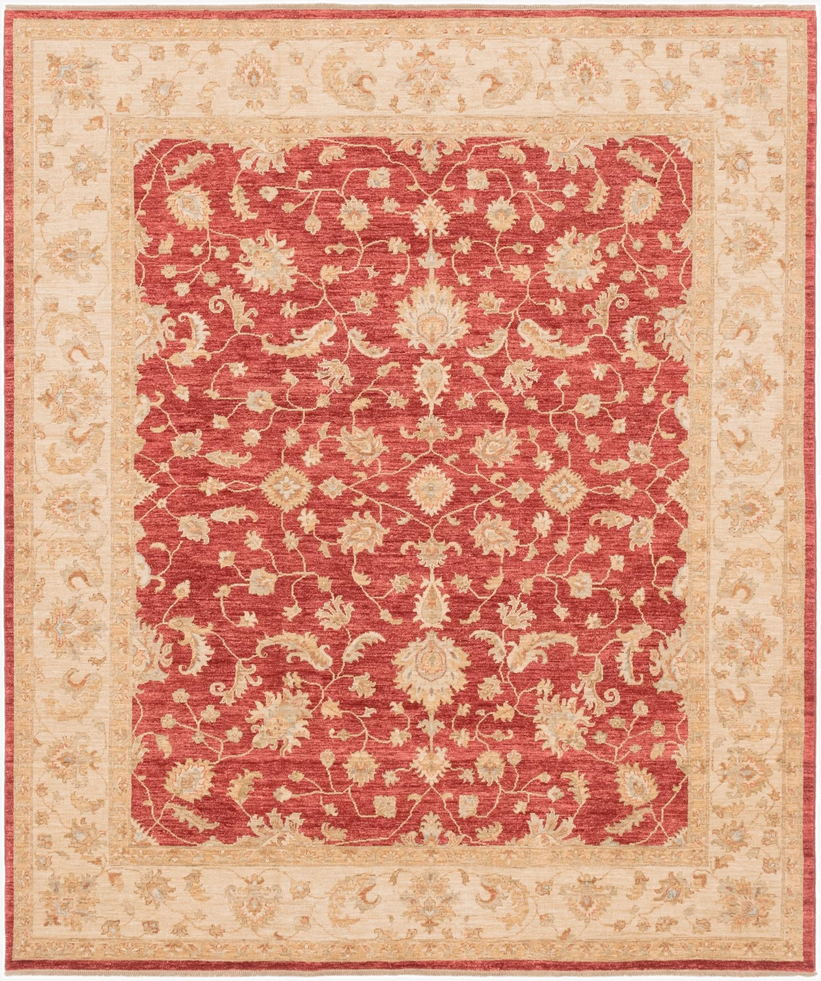8' 1 x 9' 7  Hand Knotted Peshawar Ziegler Rug