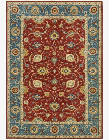 6' 9 x 9' 9 Hand Knotted Peshawar Ziegler Rug