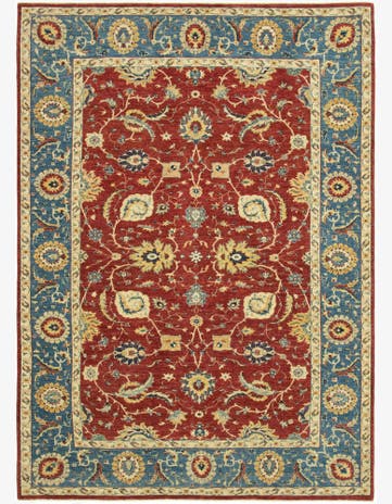 6' 7 x 9' 6 Hand Knotted Peshawar Ziegler Rug