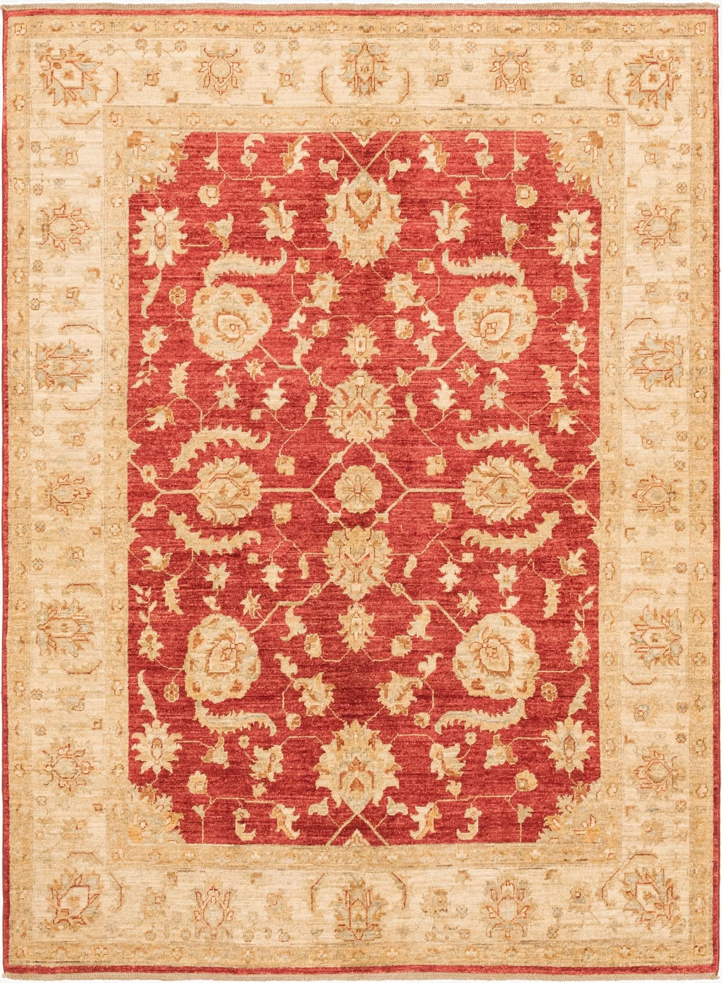 5' 8 x 7' 9  Hand Knotted Peshawar Ziegler Rug