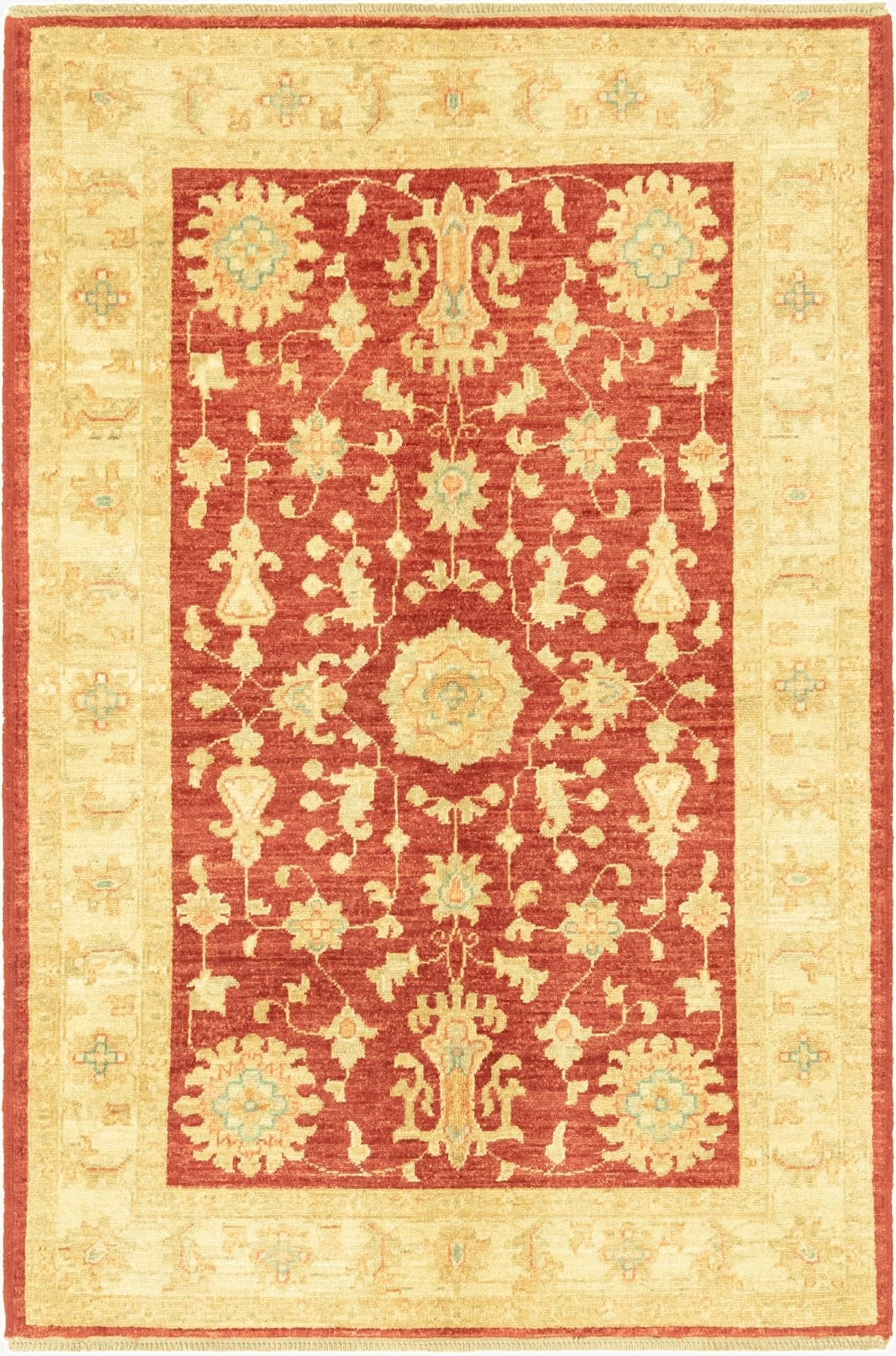 3' 4 x 5'  Hand Knotted Peshawar Ziegler Rug