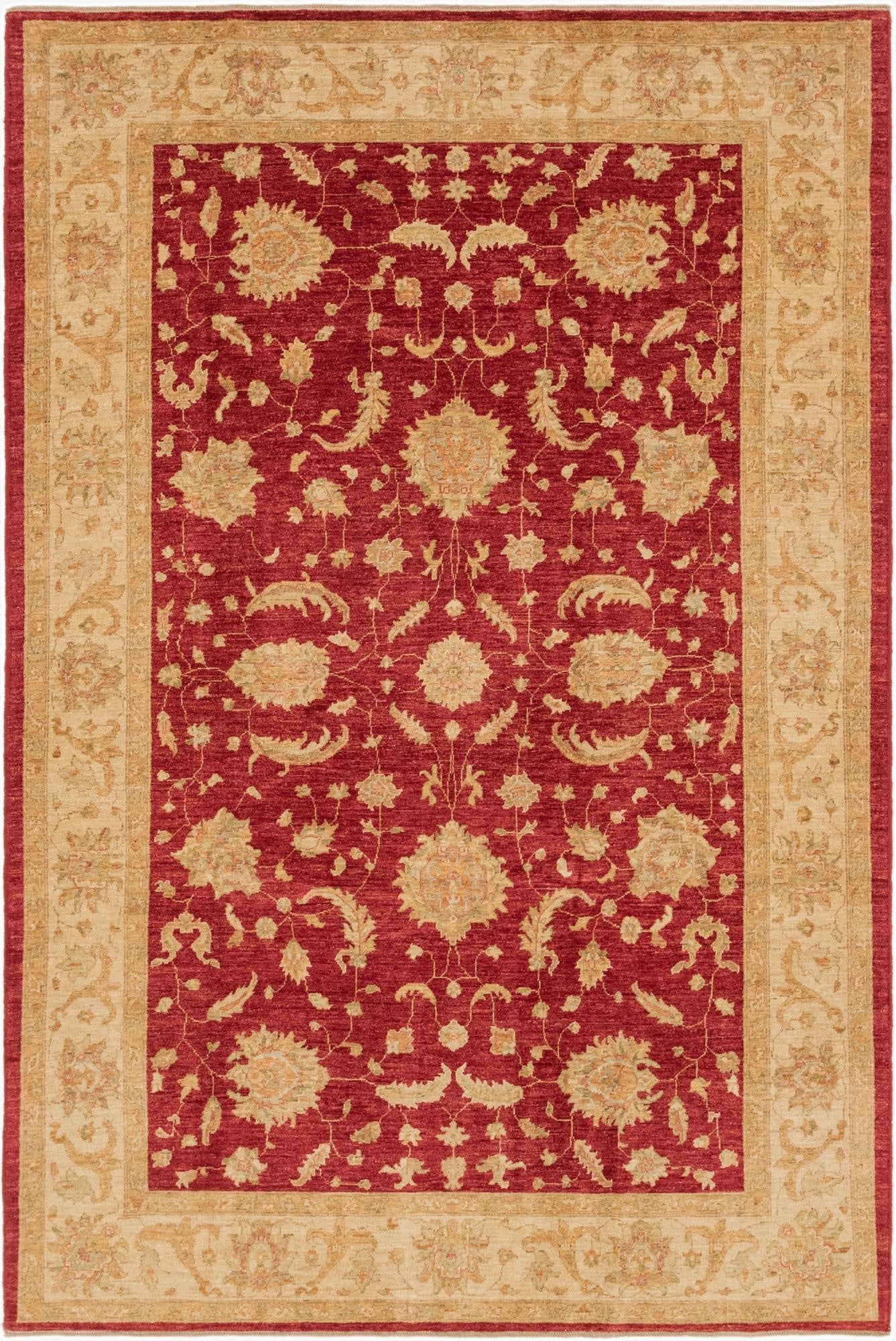 6' 6 x 9' 9  Hand Knotted Peshawar Ziegler Rug