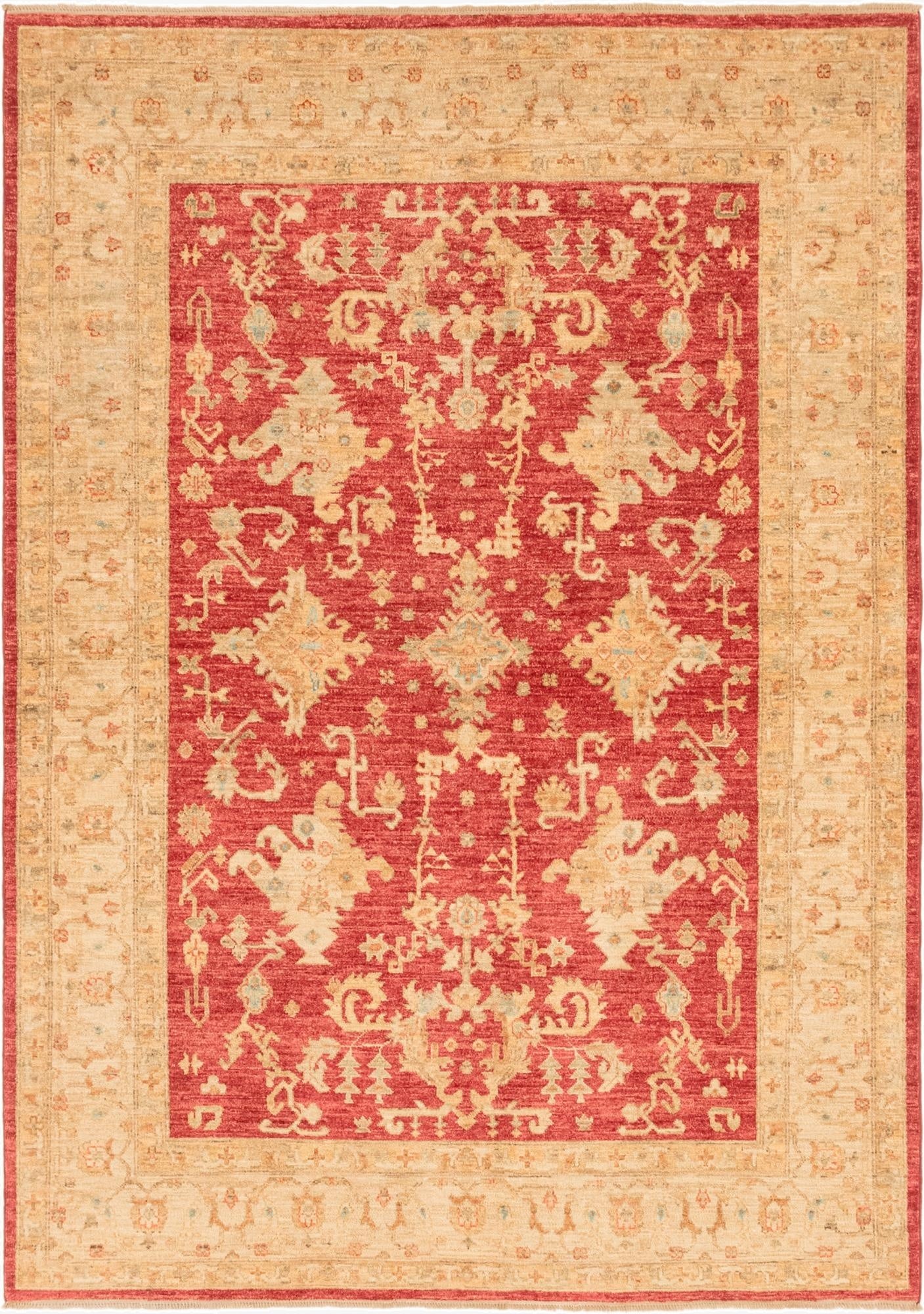 5' 8 x 8'  Hand Knotted Peshawar Ziegler Rug
