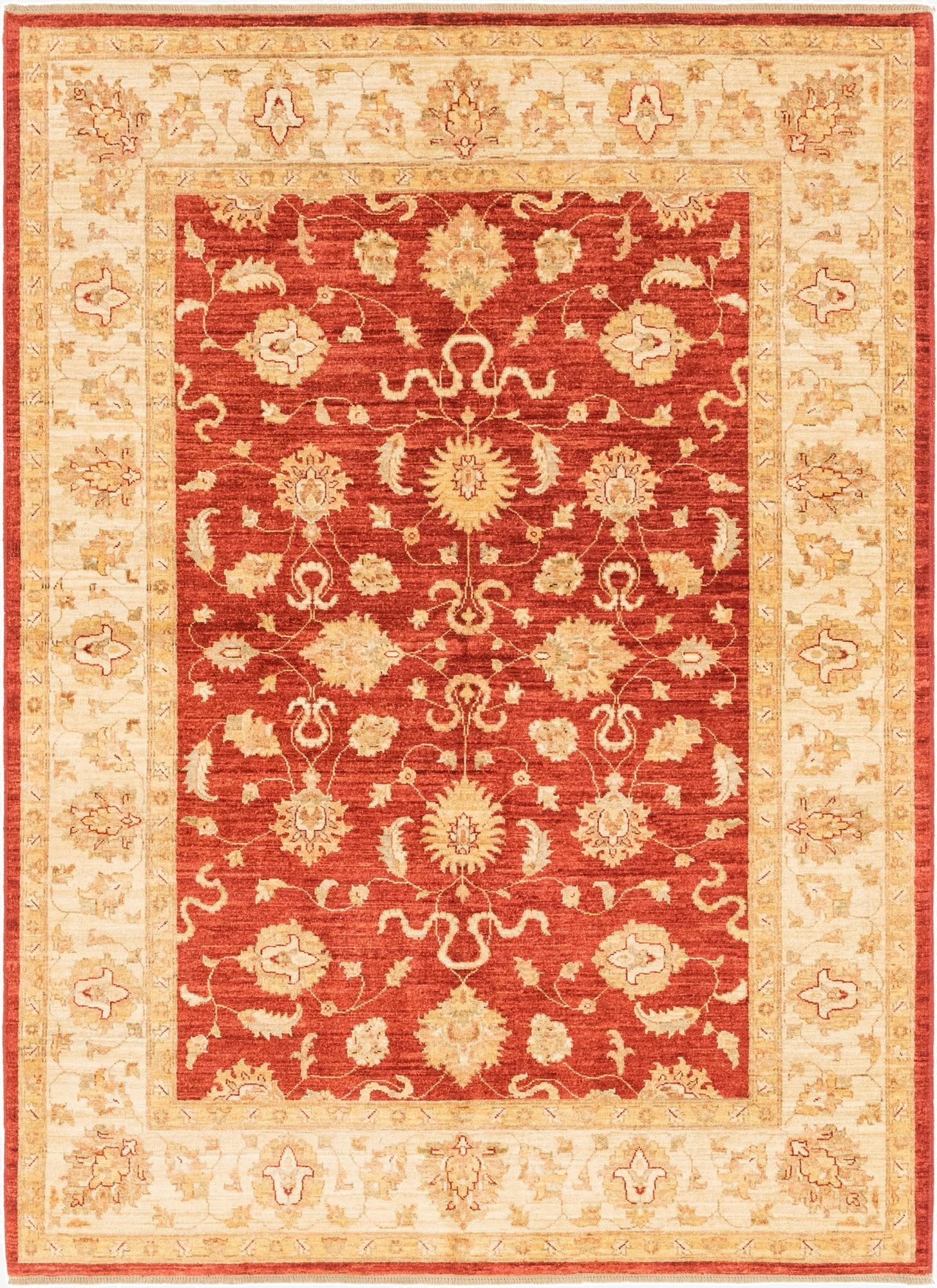 5' 7 x 8'  Hand Knotted Peshawar Ziegler Rug