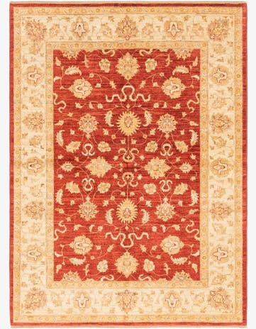 5' 7 x 8' Hand Knotted Peshawar Ziegler Rug