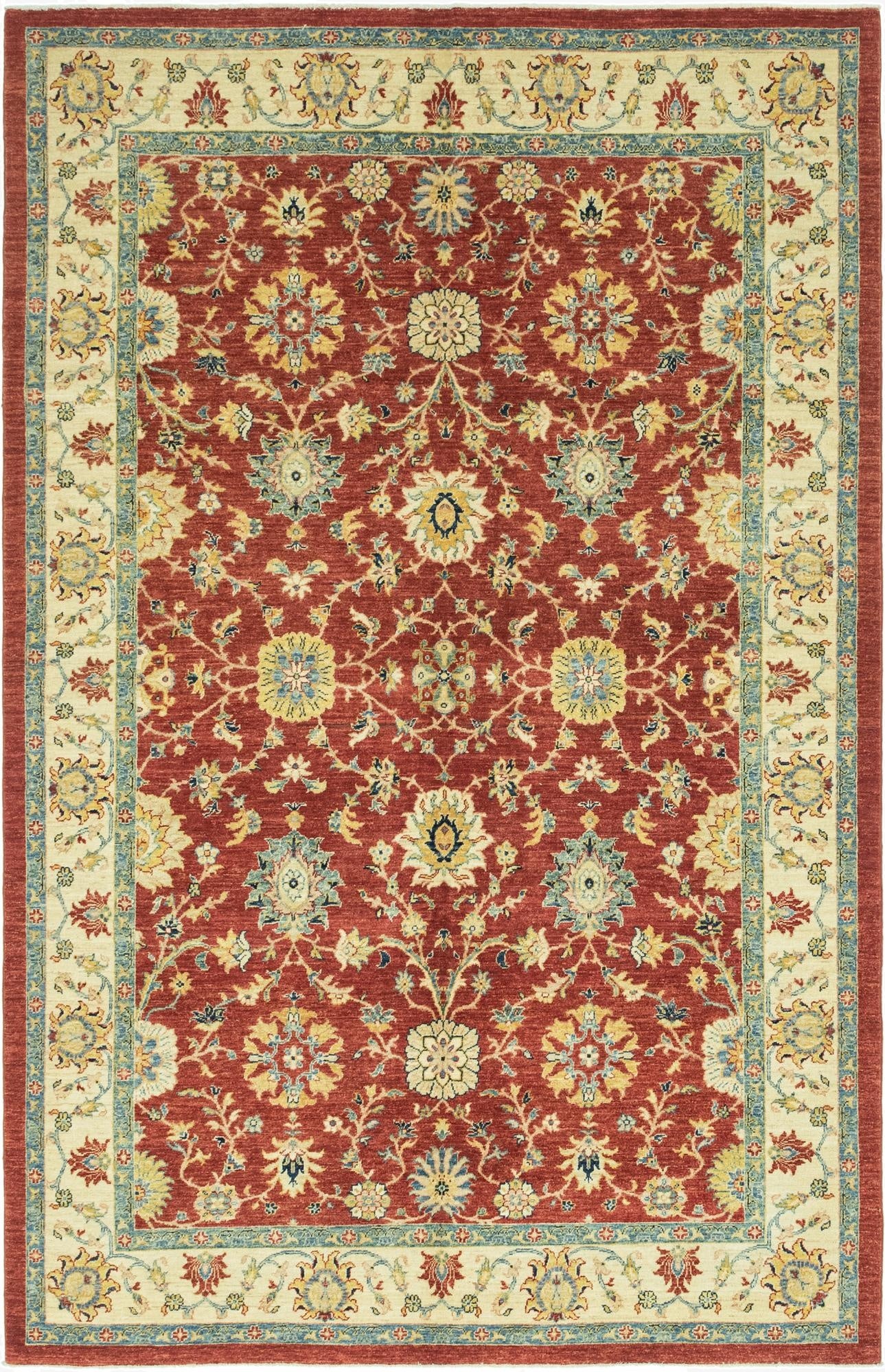 6' 6 x 10' 2  Hand Knotted Peshawar Ziegler Rug