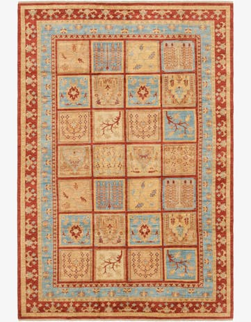6' 9 x 10' Hand Knotted Peshawar Ziegler Rug