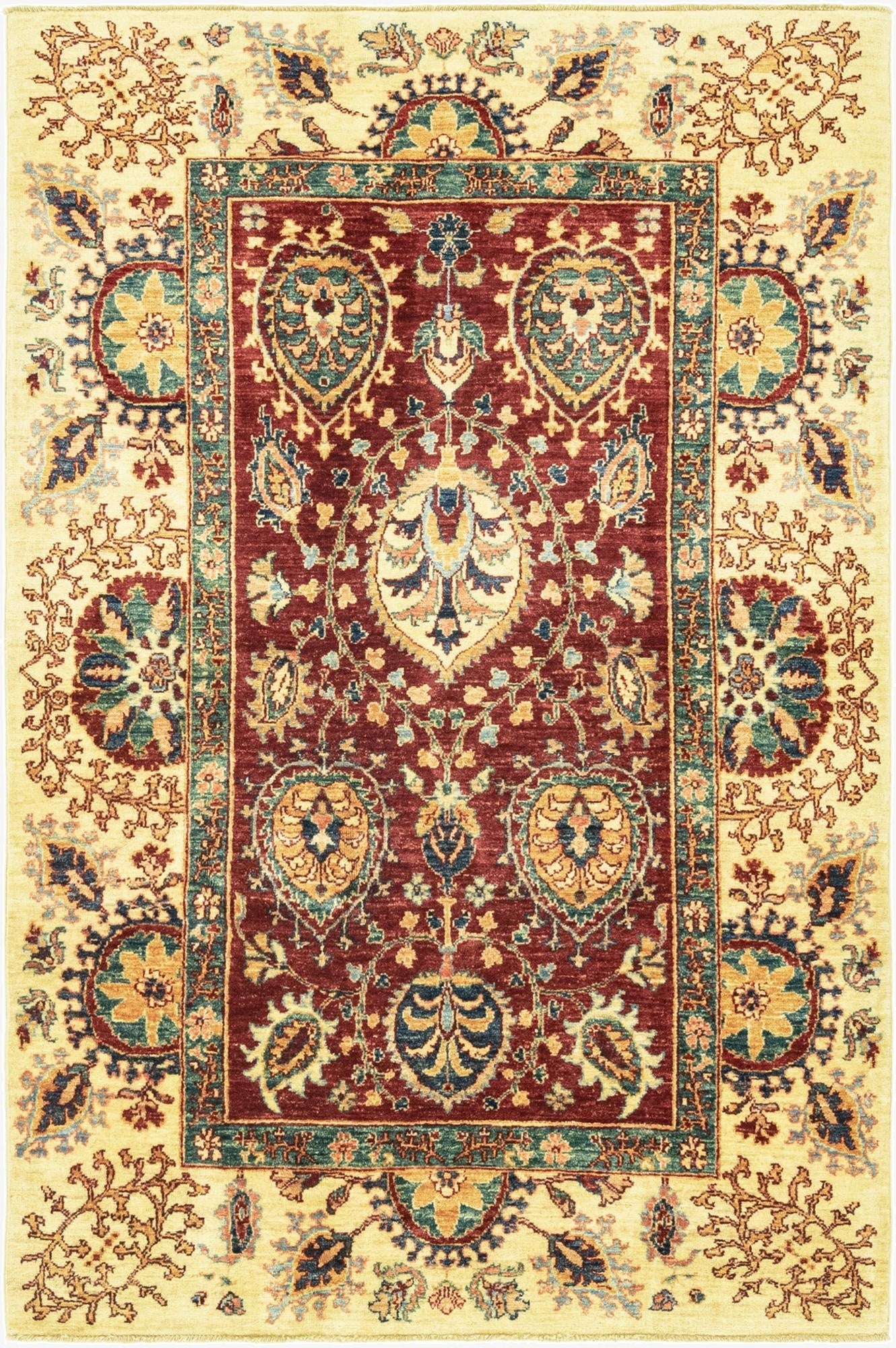 4' x 6' 1  Hand Knotted Peshawar Ziegler Rug