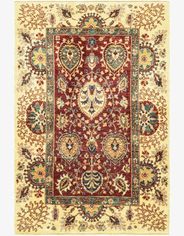 4' x 6' 1 Hand Knotted Peshawar Ziegler Rug