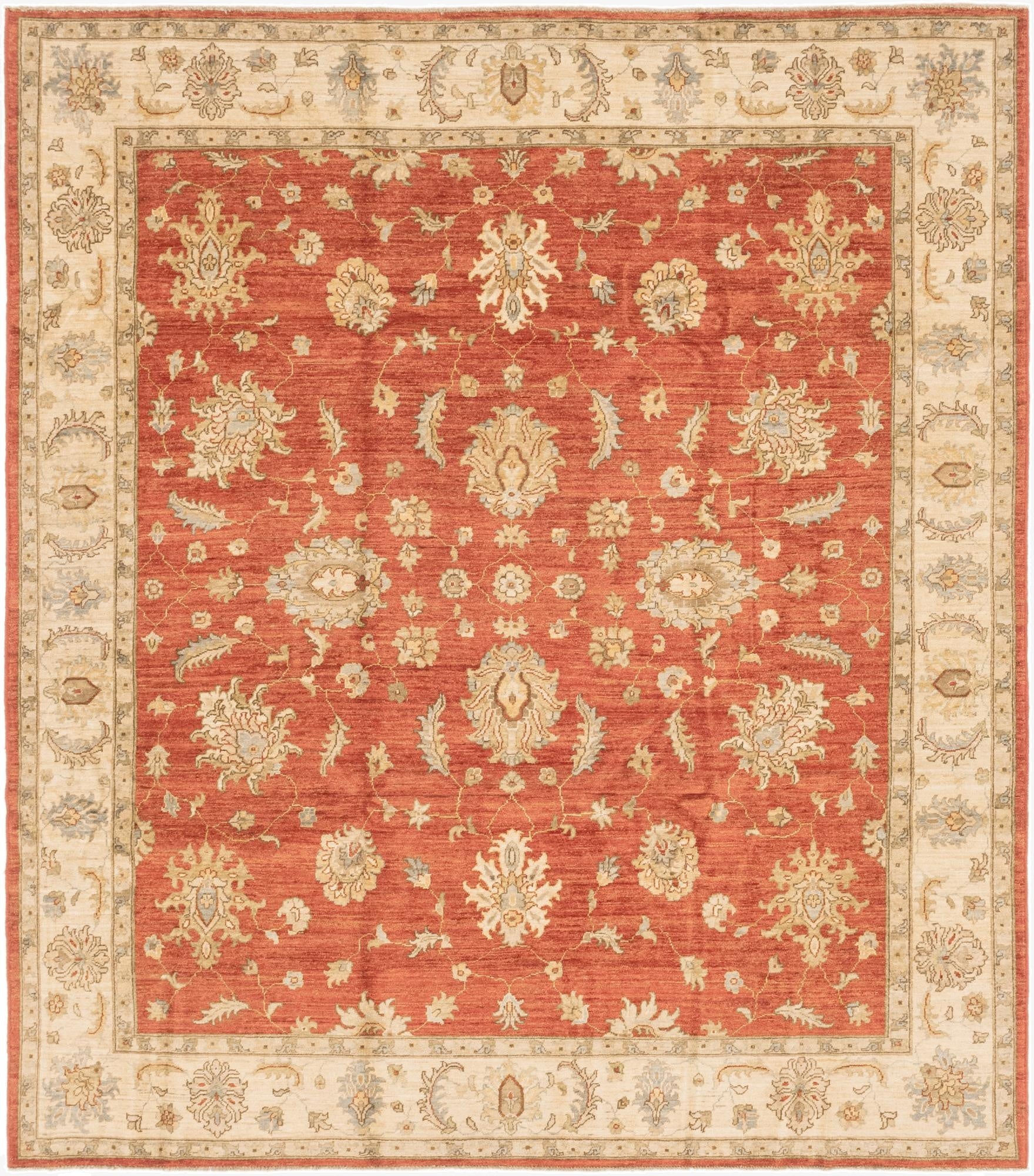8' 4 x 9' 9  Hand Knotted Peshawar Ziegler Rug