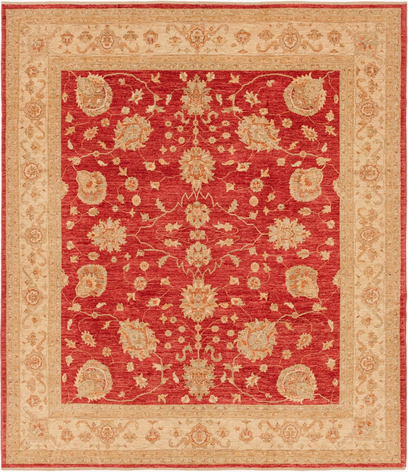 8' 7 x 9' 10  Hand Knotted Peshawar Ziegler Rug