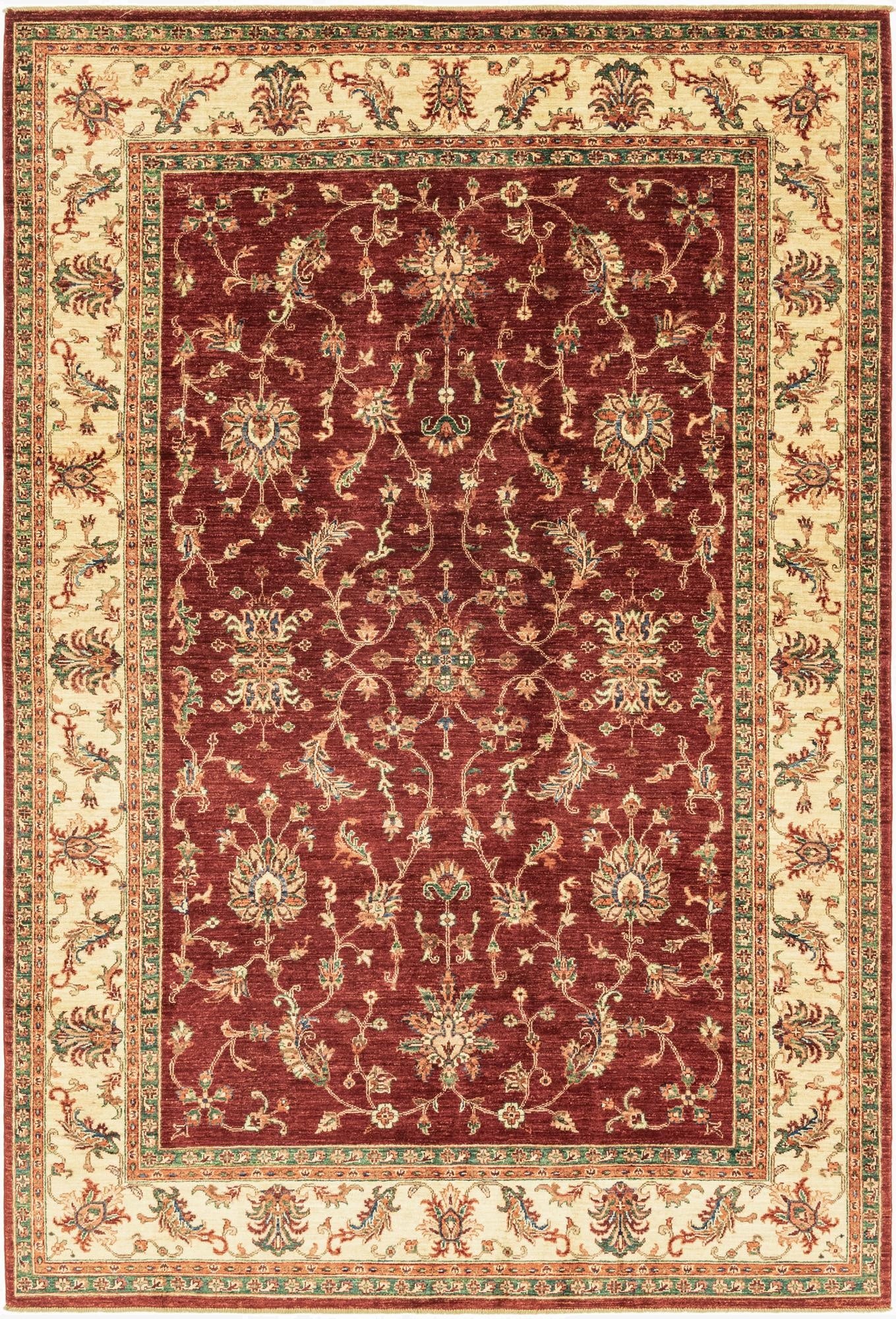 6' 9 x 10'  Hand Knotted Peshawar Ziegler Rug