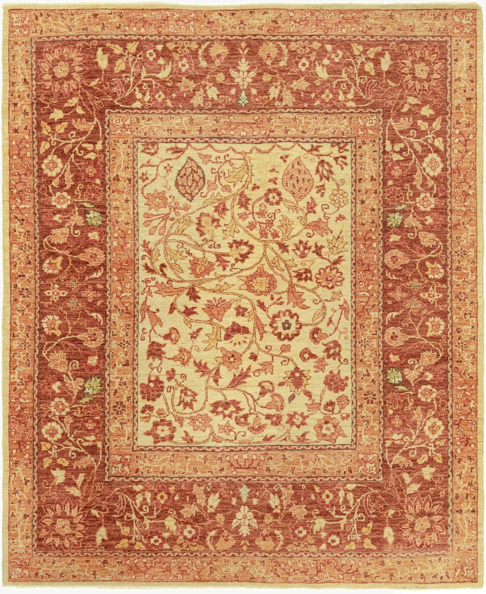 6' 8 x 8' 1  Hand Knotted Peshawar Ziegler Rug