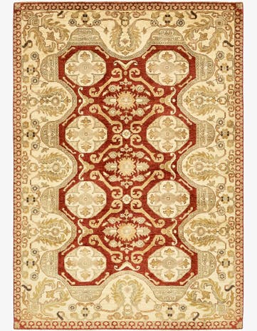6' 8 x 9' 8 Hand Knotted Peshawar Ziegler Rug