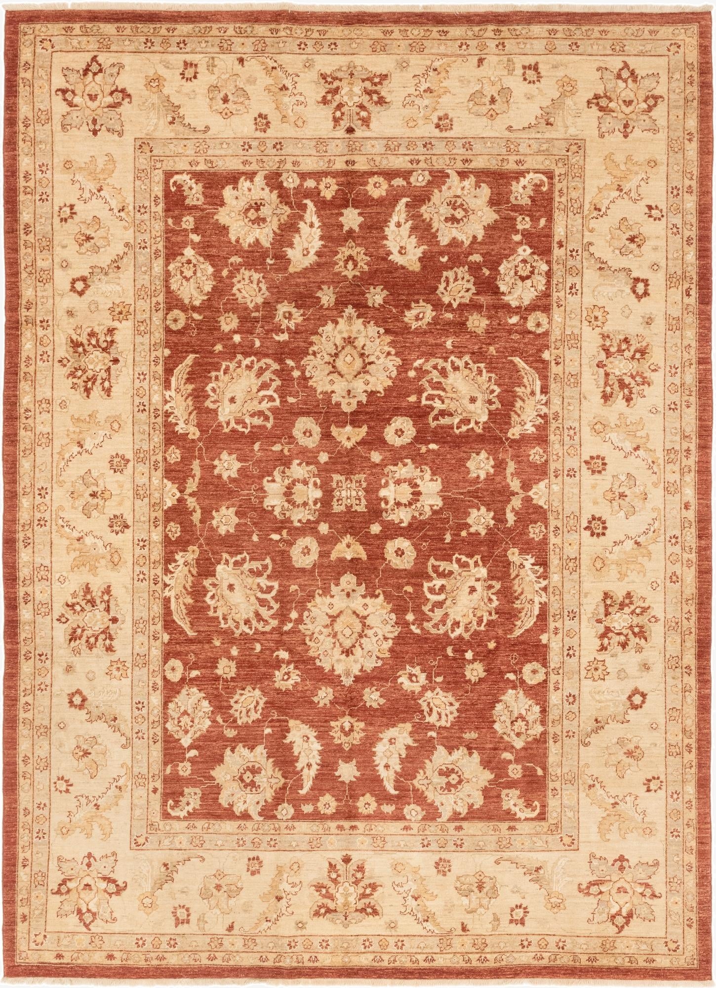 8' 11 x 12' 3  Hand Knotted Peshawar Ziegler Rug