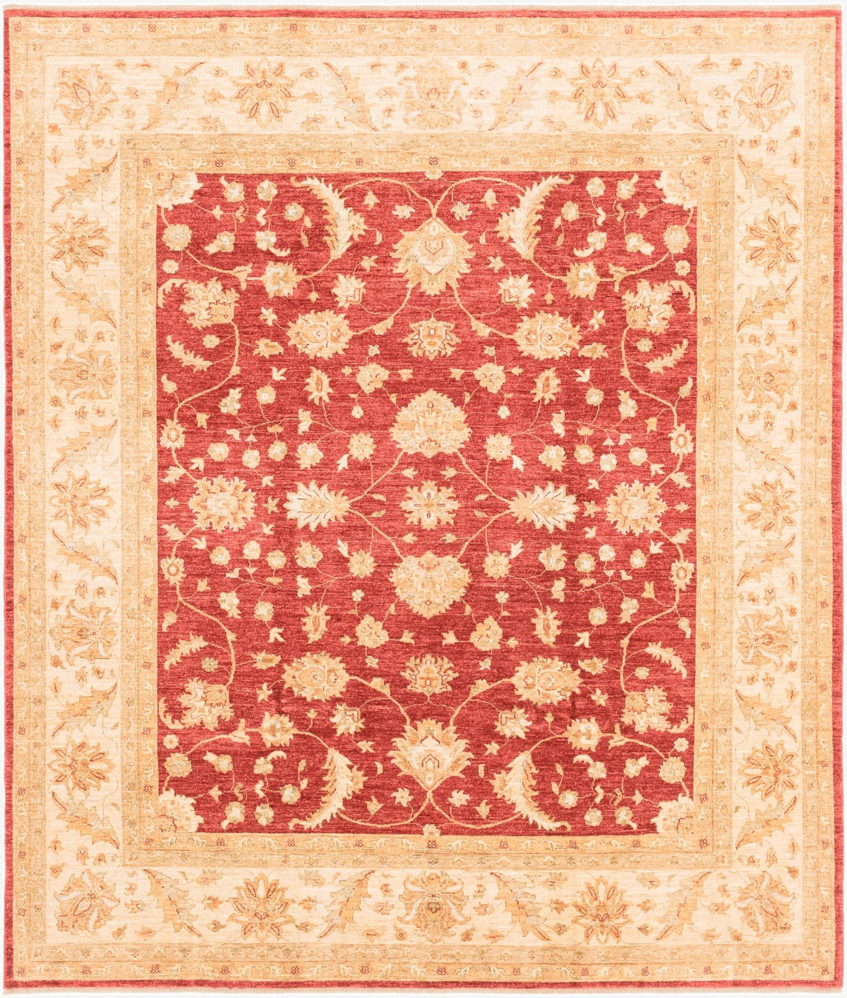 8' 3 x 9' 8  Hand Knotted Peshawar Ziegler Rug