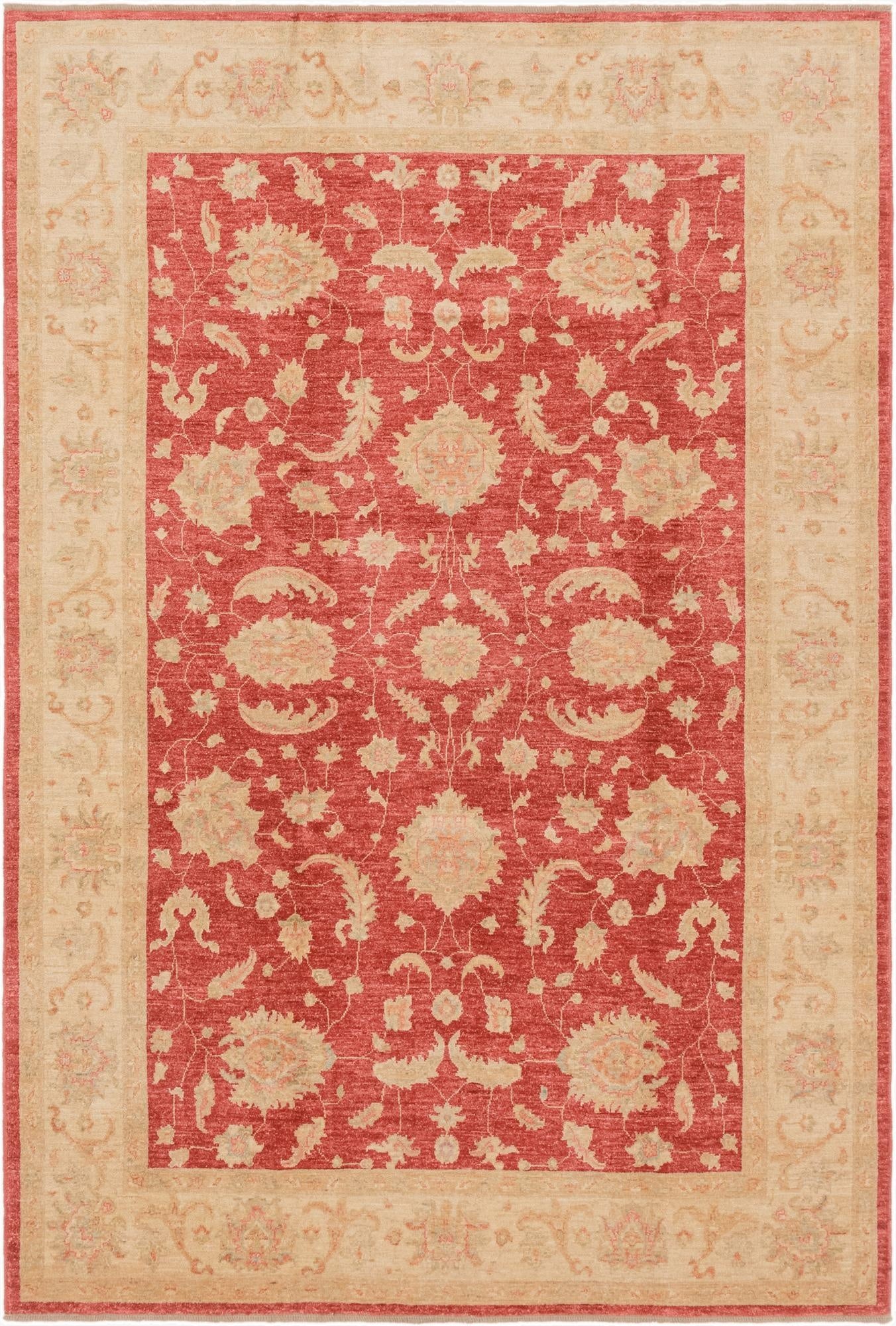 6' 7 x 10'  Hand Knotted Peshawar Ziegler Rug