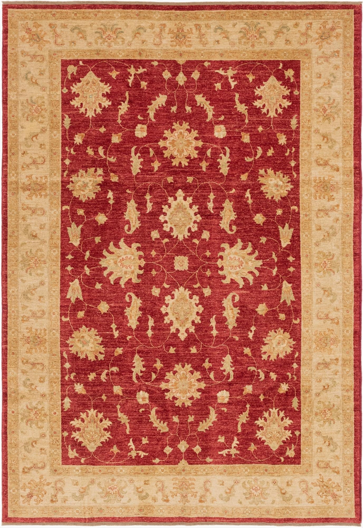 6' 10 x 9' 9  Hand Knotted Peshawar Ziegler Rug