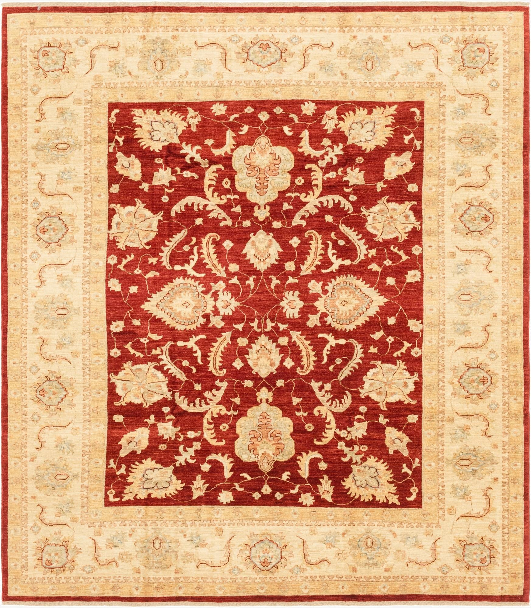 8' 3 x 9' 3  Hand Knotted Peshawar Ziegler Rug