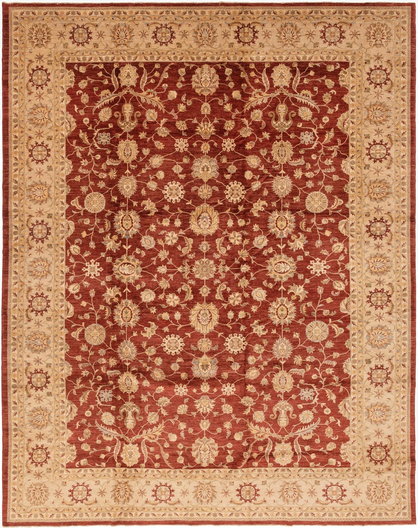 13' 4 x 17' 2  Hand Knotted Peshawar Ziegler Rug