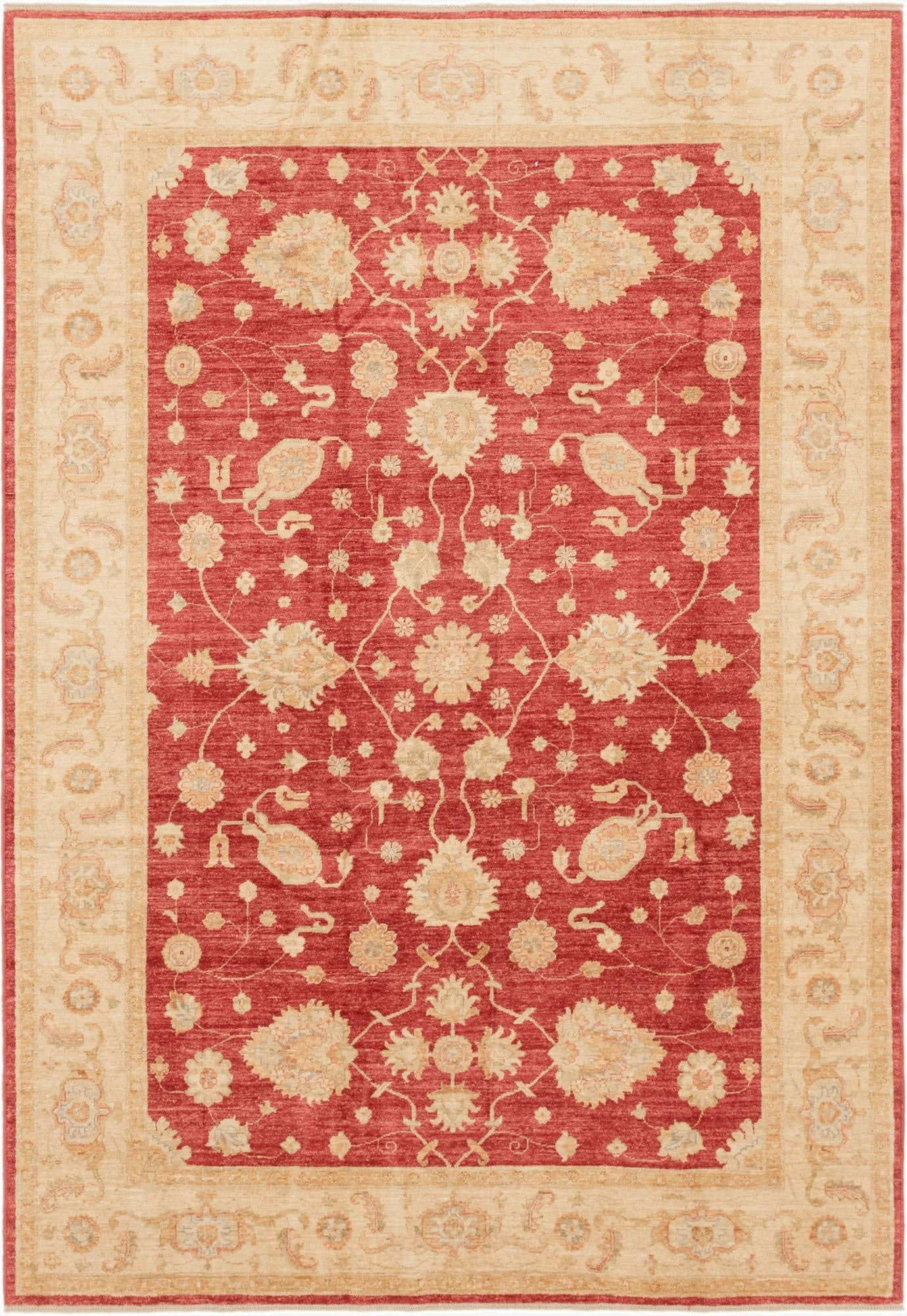 6' 9 x 9' 9  Hand Knotted Peshawar Ziegler Rug