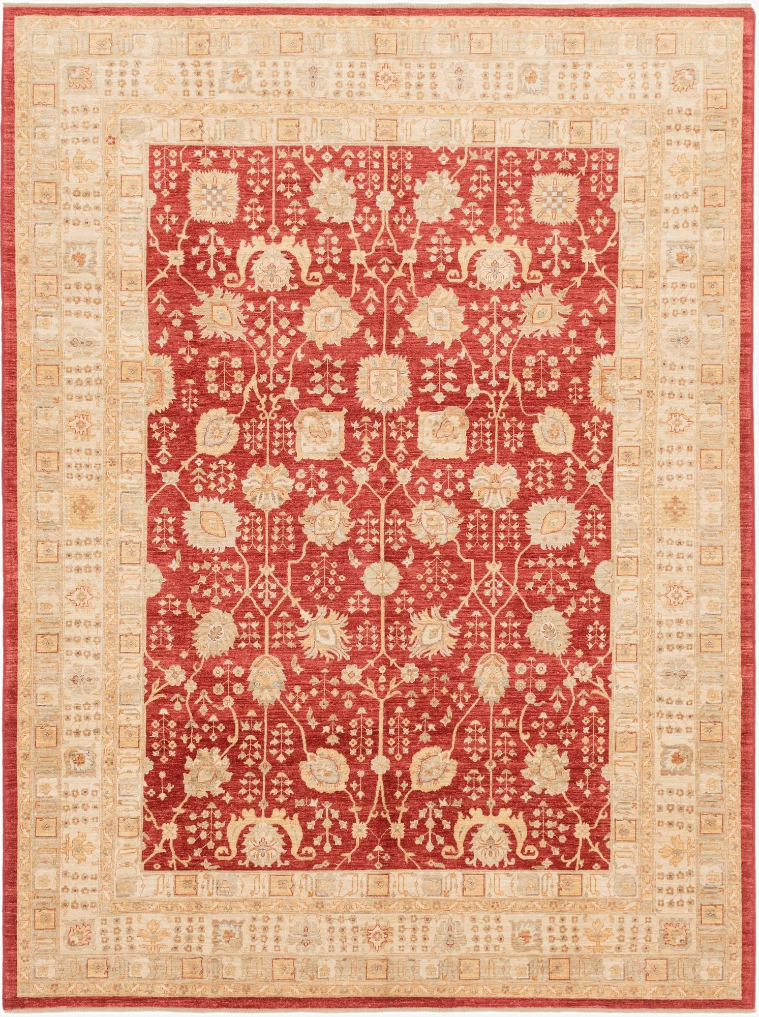 10' x 13'  Hand Knotted Peshawar Ziegler Rug