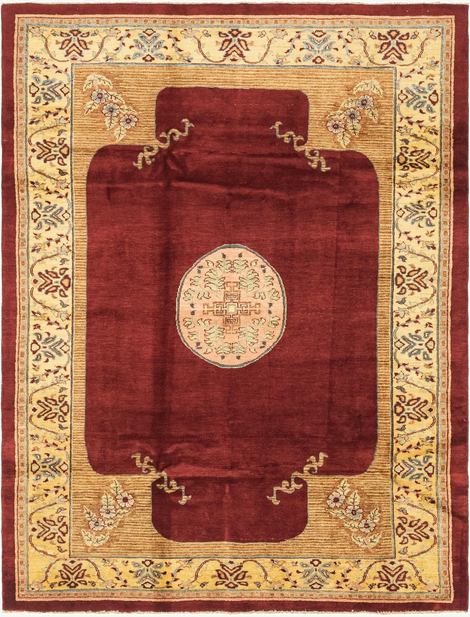 6' 2 x 8' 3  Hand Knotted Peshawar Ziegler Rug