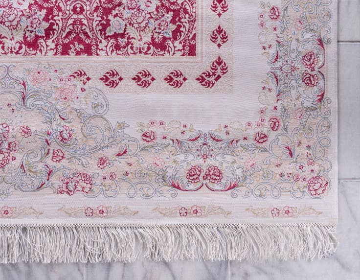 Detail image of 6' 7 x 9' 10 Qom Bamboo Silk Rug