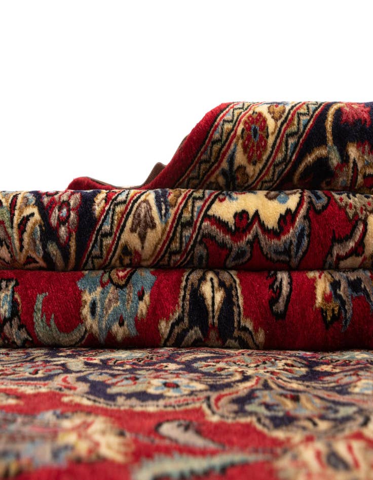 Detail image of 6' 9 x 9' 9  Hand Knotted Qom Persian Rug