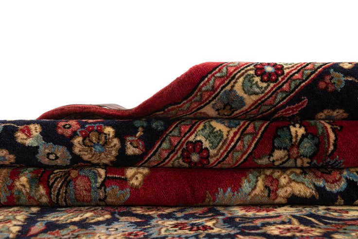 Detail image of 6' 8 x 9' 11 Hand Knotted Qom Persian Rug