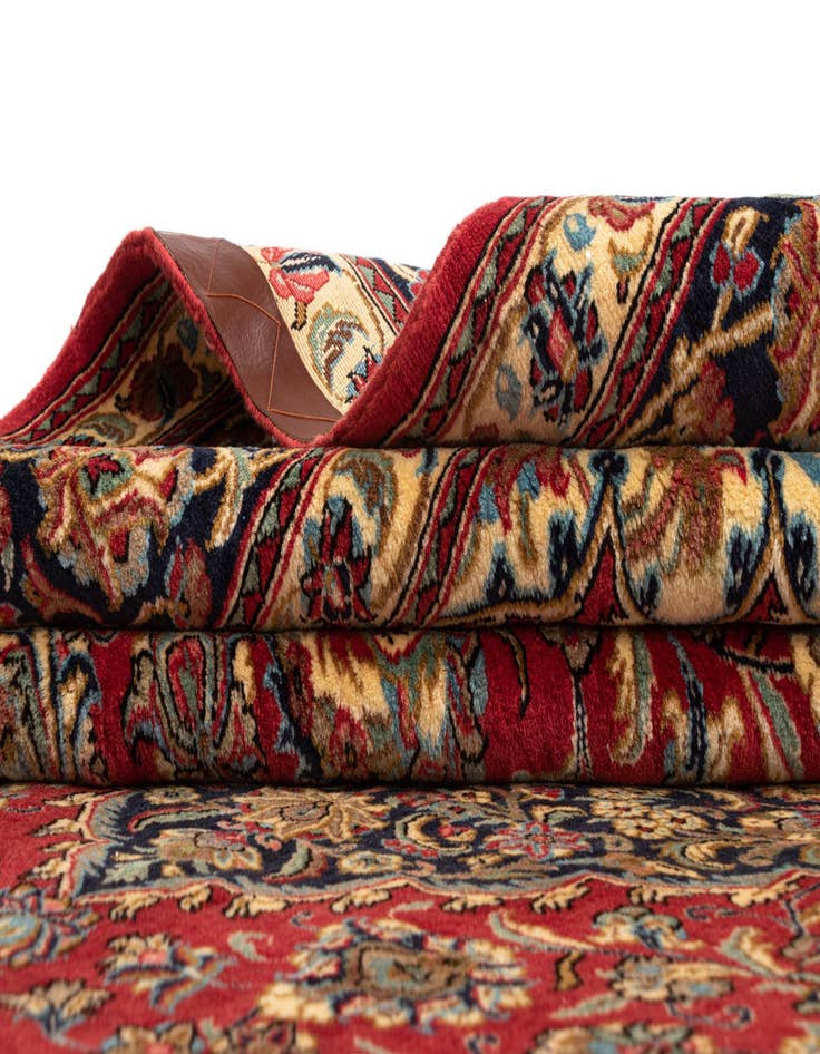 Detail image of 6' 8 x 10'  Hand Knotted Qom Persian Rug