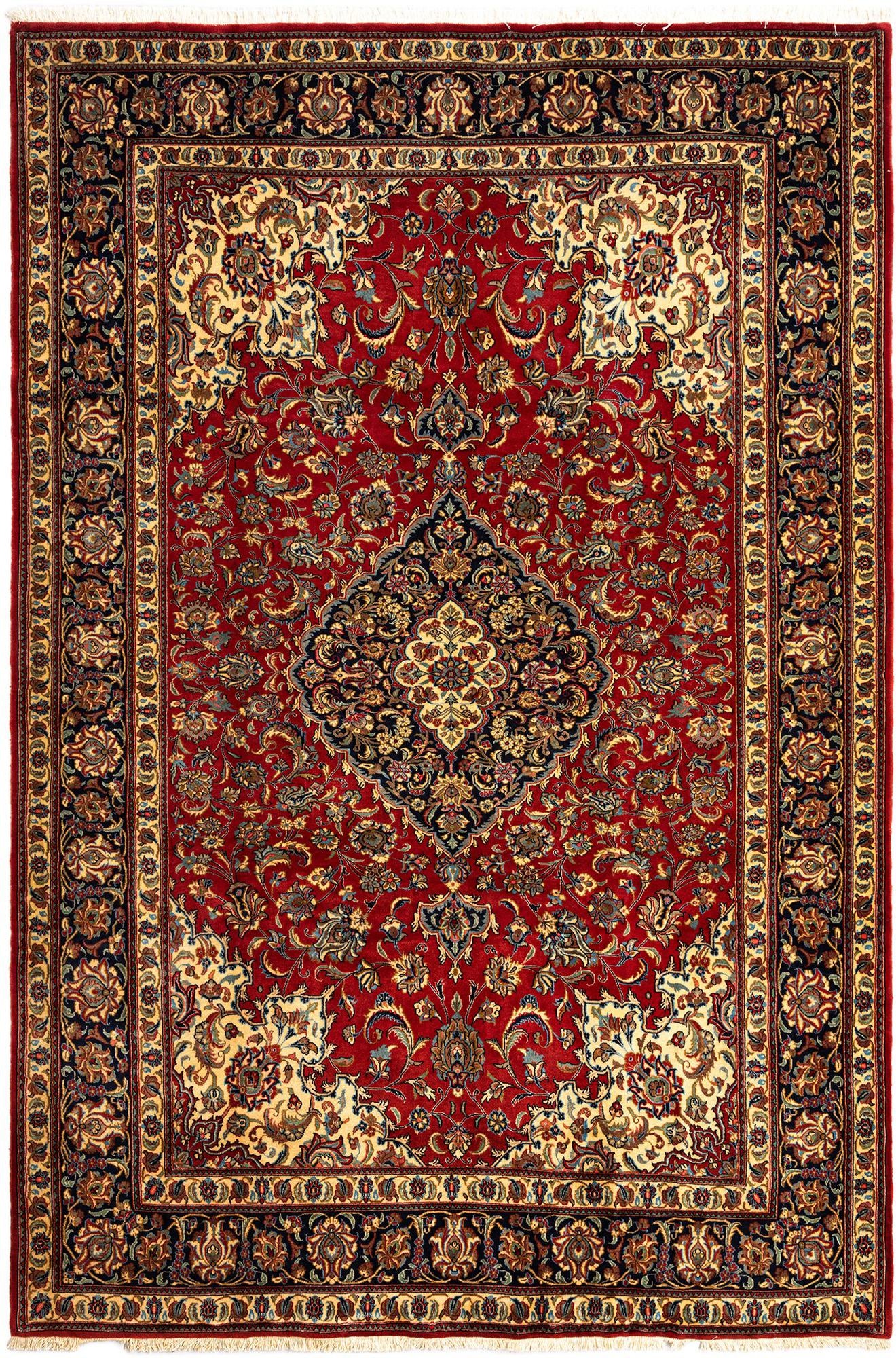 6' 8 x 10' Hand Knotted Qom Persian Rug