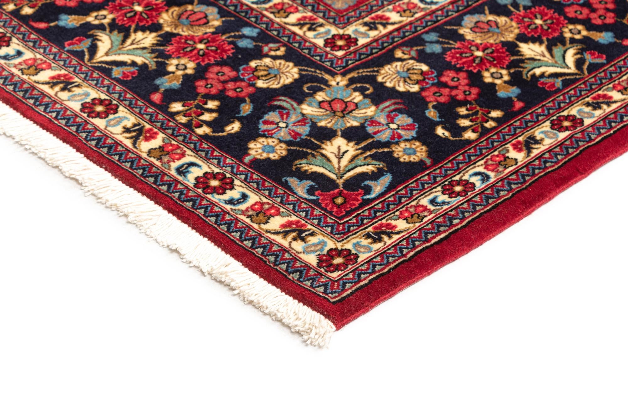 6' 9 x 9' 8 Hand Knotted Qom Persian Rug