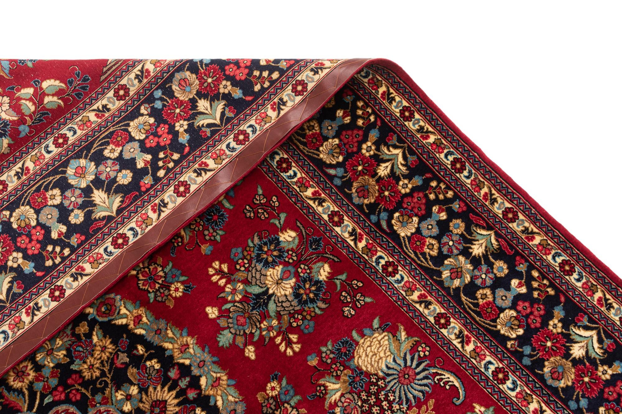 6' 9 x 9' 8 Hand Knotted Qom Persian Rug