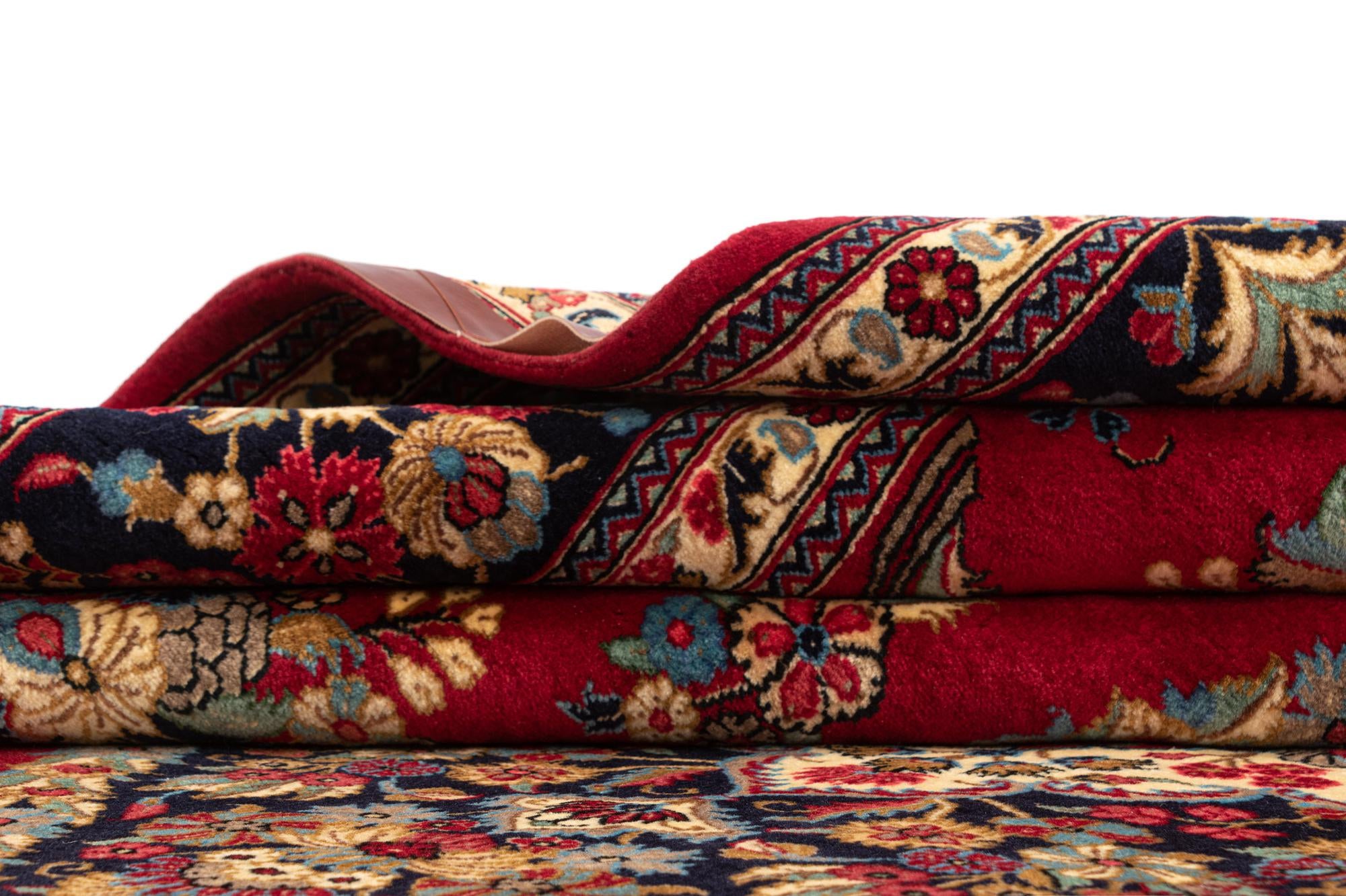 6' 9 x 9' 8 Hand Knotted Qom Persian Rug