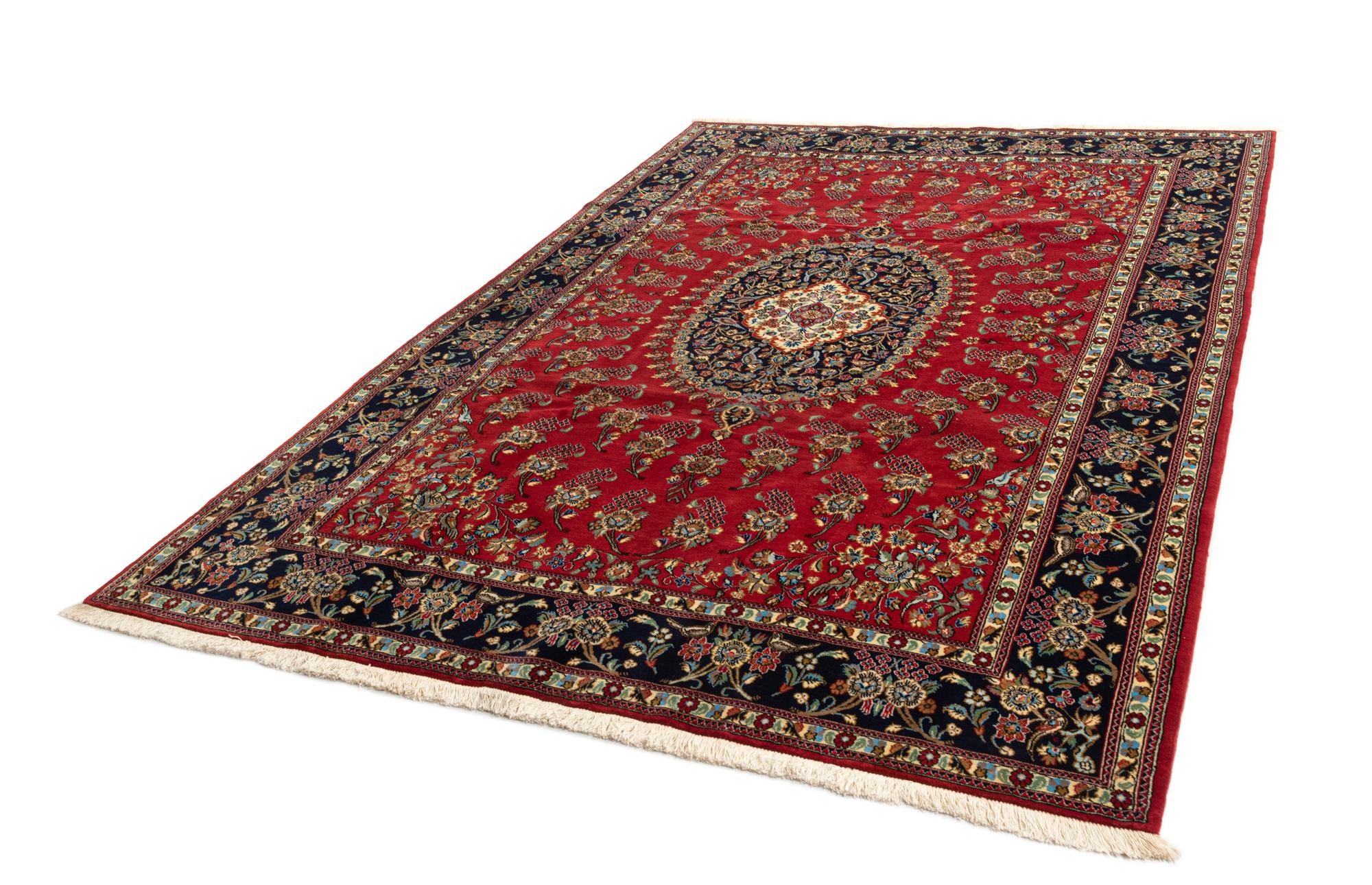 6' 8 x 9' 7 Hand Knotted Qom Persian Rug