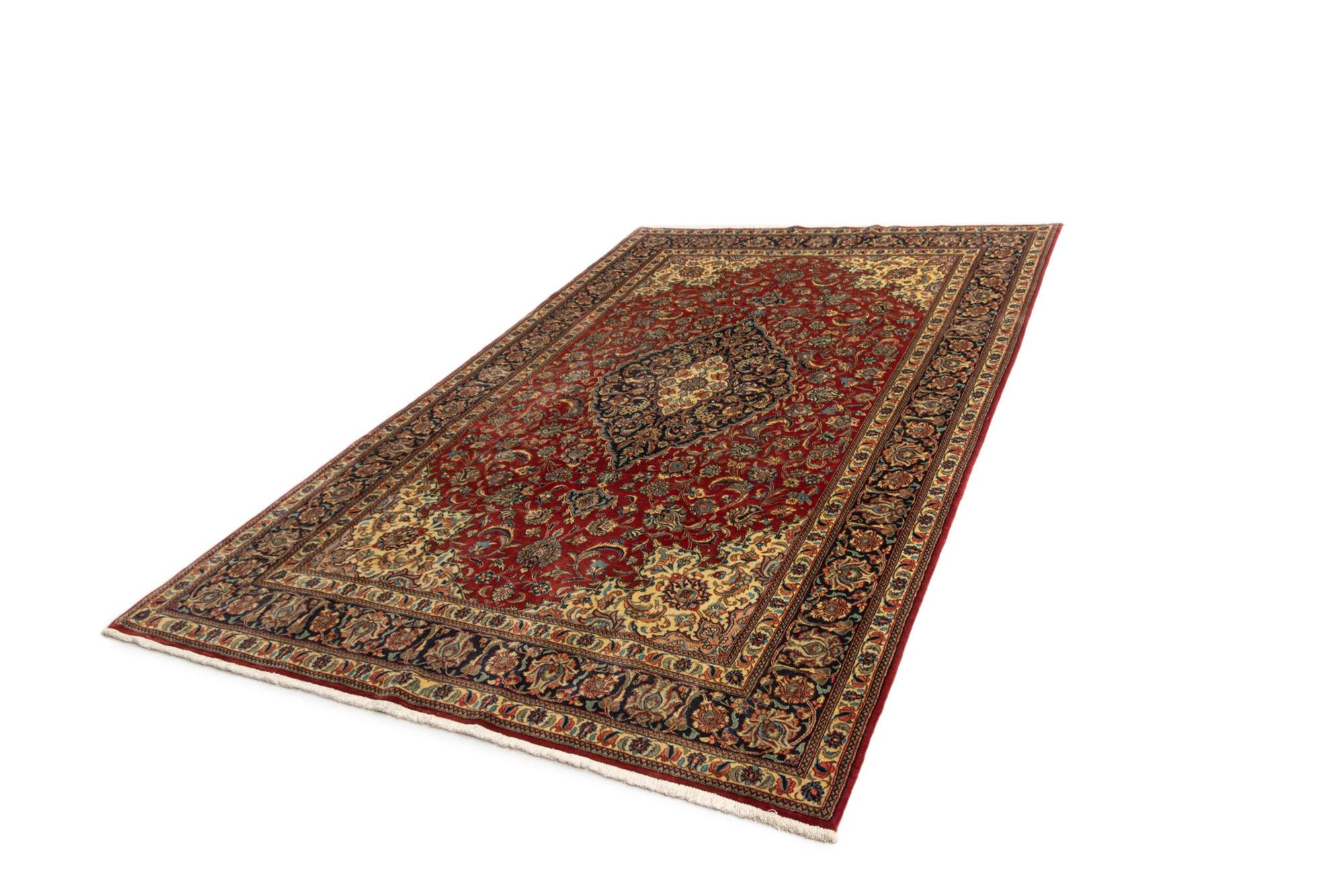 6' 7 x 10' 6 Hand Knotted Qom Persian Rug
