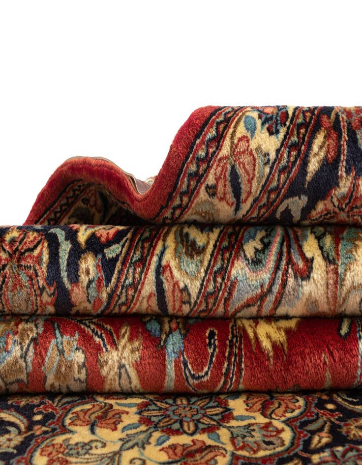 Detail image of 6' 7 x 10' 6  Hand Knotted Qom Persian Rug