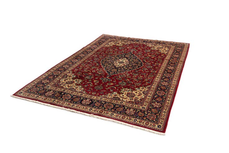 Detail image of 6' 8 x 9' 10 Hand Knotted Qom Persian Rug