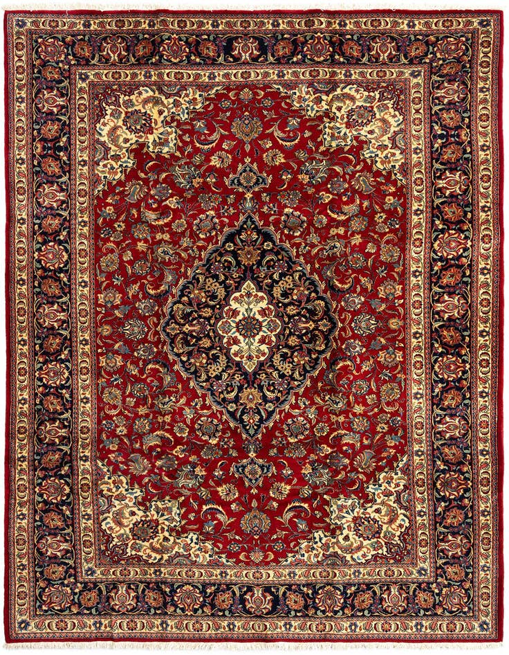 Detail image of 6' 8 x 9' 10 Hand Knotted Qom Persian Rug