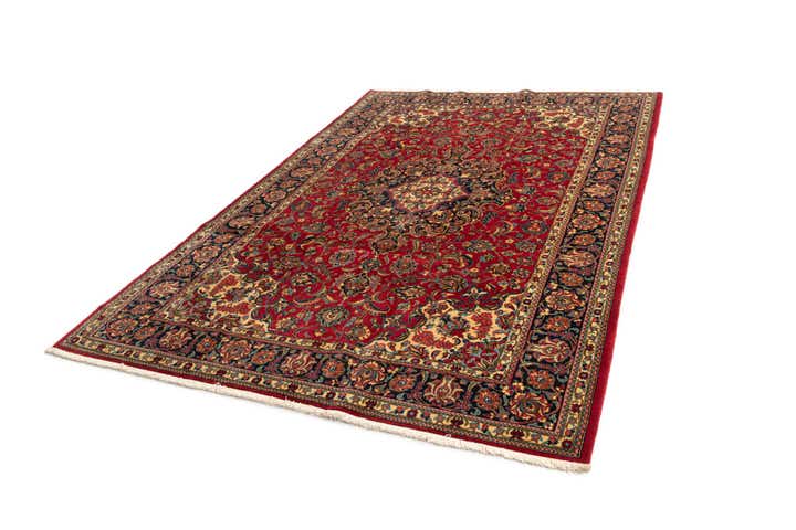 6' 6 x 9' 7 Hand Knotted Qom Persian Rug