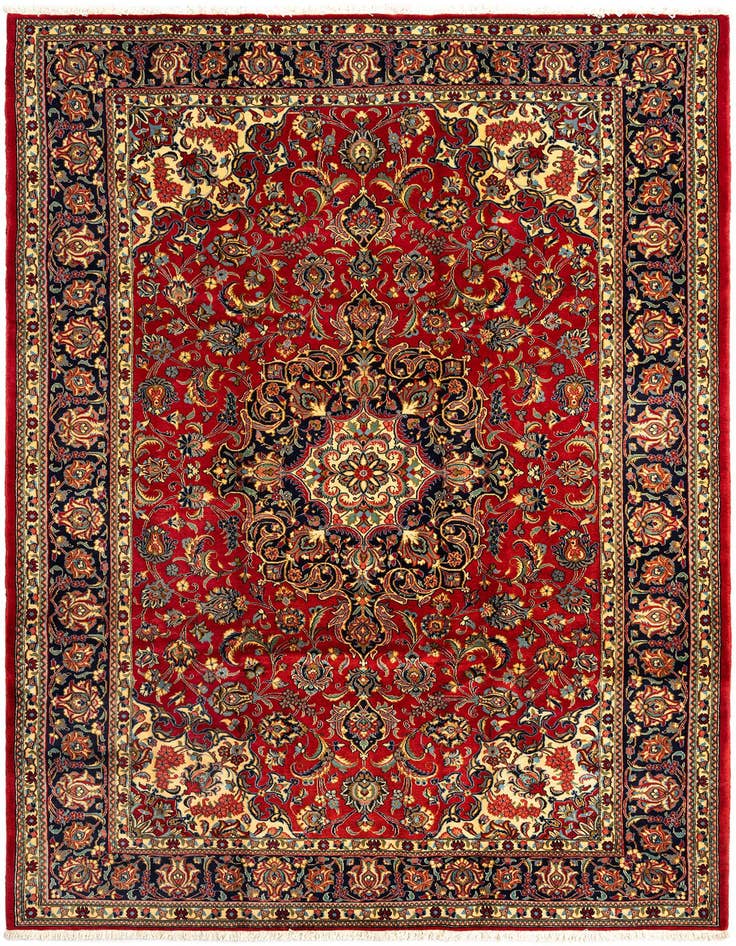Detail image of 6' 6 x 9' 7 Hand Knotted Qom Persian Rug
