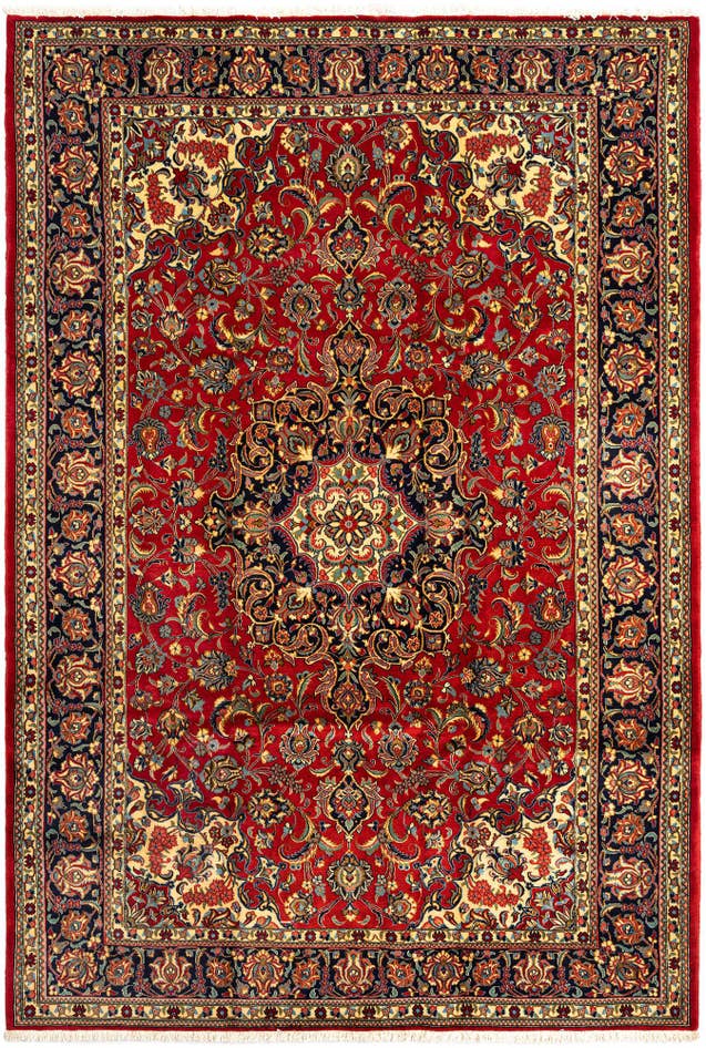Detail image of 6' 6 x 9' 7 Hand Knotted Qom Persian Rug
