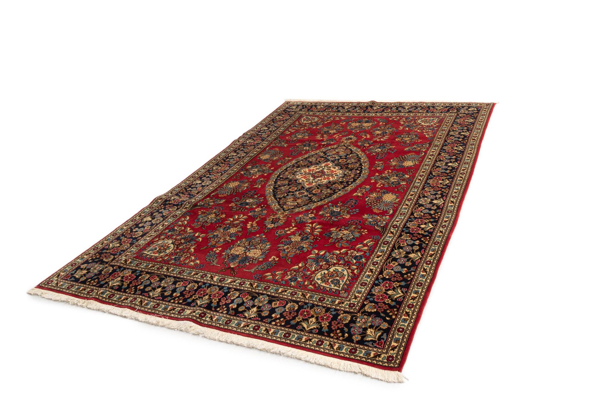 6' 6 x 10' 1 Hand Knotted Qom Persian Rug