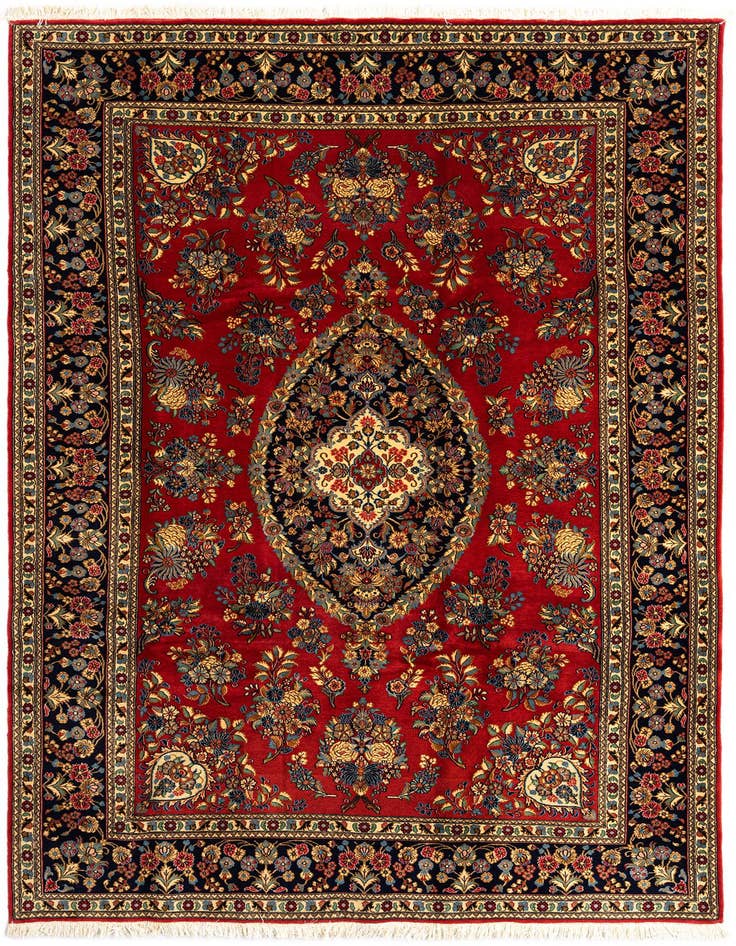Detail image of 6' 6 x 10' 1 Hand Knotted Qom Persian Rug