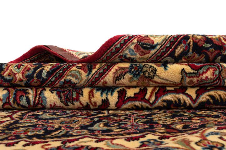 6' 9 x 9' 8 Hand Knotted Qom Persian Rug