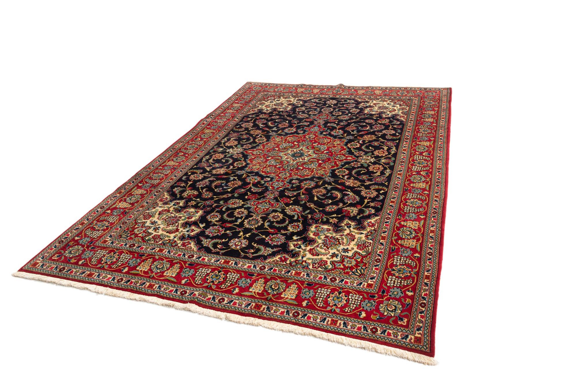 6' 9 x 10' Hand Knotted Qom Persian Rug
